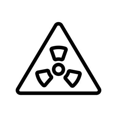 Nazikçe radyasyon ikon vektörü. İzole edilmiş kontür sembolü gösterimi