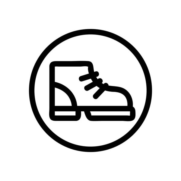 Защитная иконка векторной обуви. Изолированная контурная иллюстрация — стоковый вектор