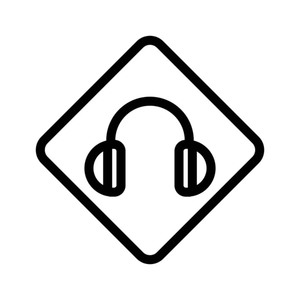 Schutzsymbol-Vektor für Kopfhörer. Isolierte Kontursymboldarstellung — Stockvektor