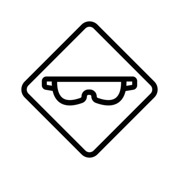 Gafas protectoras vector icono. Ilustración del símbolo de contorno aislado — Vector de stock