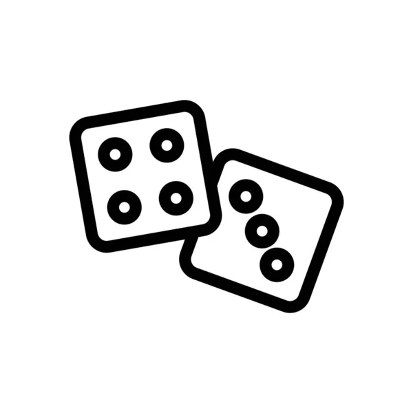 Game dice icon vector. Isolated contour symbol illustration — Stock Vector