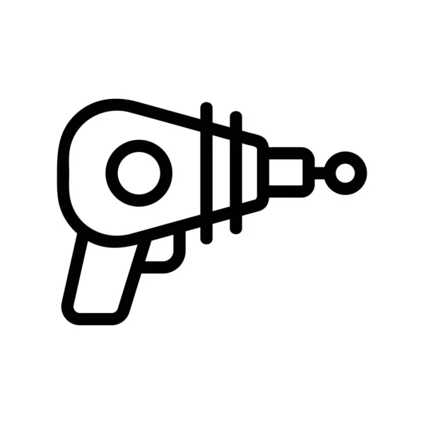 Pistola de agua vector icono. Ilustración del símbolo de contorno aislado — Vector de stock