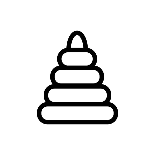 Vettore di icone piramidali per bambini. Illustrazione del simbolo del contorno isolato — Vettoriale Stock
