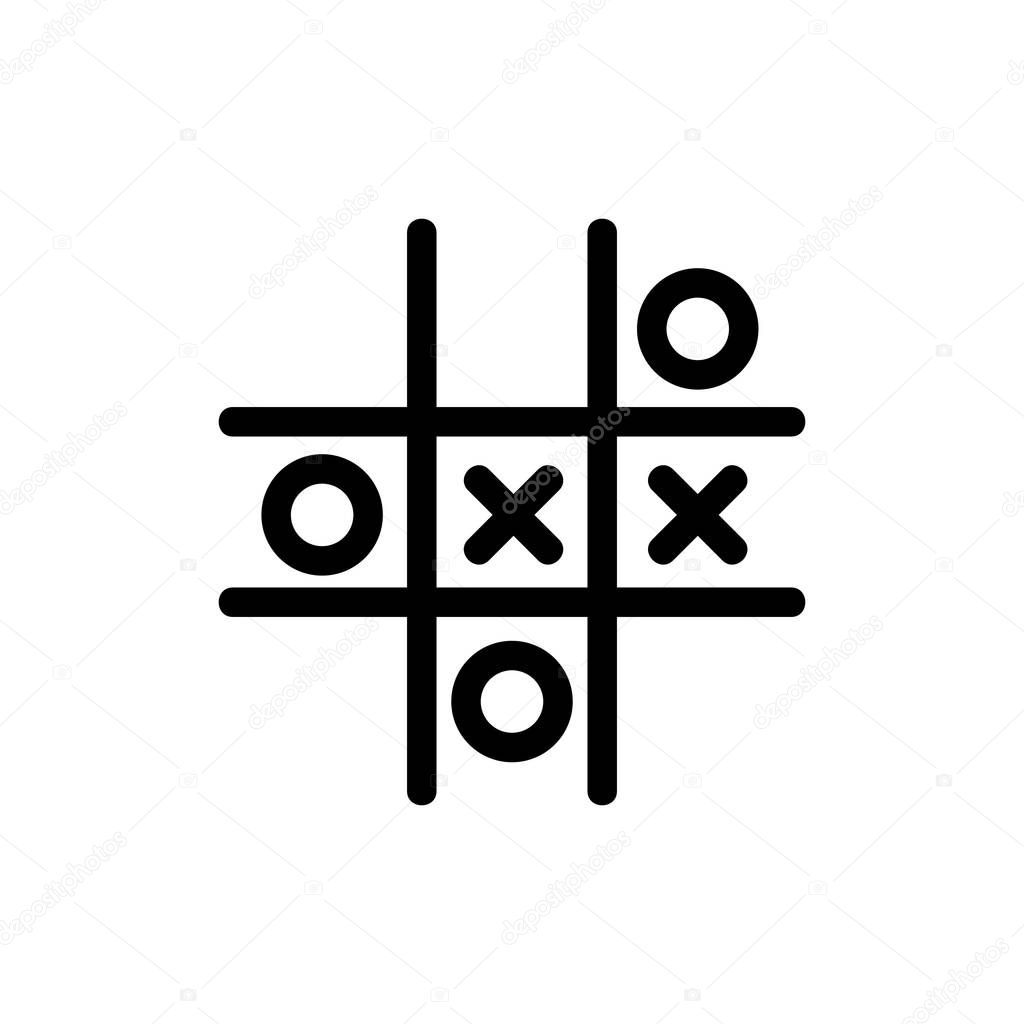 cross-toe icon vector. Isolated contour symbol illustration