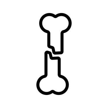 Kemik kırığı ikon vektörü. İzole edilmiş kontür sembolü gösterimi