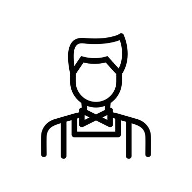 Kahve ikonu vektörü. İzole edilmiş kontür sembolü gösterimi