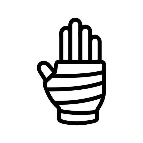 Vettore icona benda mano. Illustrazione del simbolo del contorno isolato — Vettoriale Stock