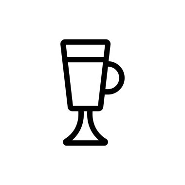 İkon vektörünün bacağında kase var. İzole edilmiş kontür sembolü gösterimi