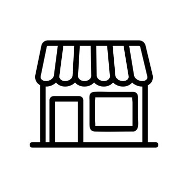 Kahve dükkanı ikon vektörü. İzole edilmiş kontür sembolü gösterimi