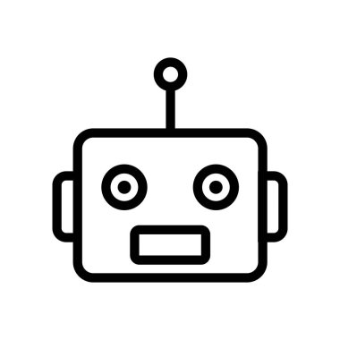 Yapay zeka ikonu vektörü. İzole edilmiş kontür sembolü gösterimi
