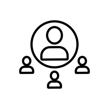 Bağlı iş simgesi vektörü. İzole edilmiş kontür sembolü gösterimi