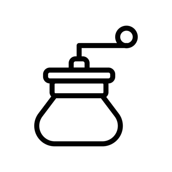 Kahve öğütücü ikon vektörü. İzole edilmiş kontür sembolü gösterimi — Stok Vektör