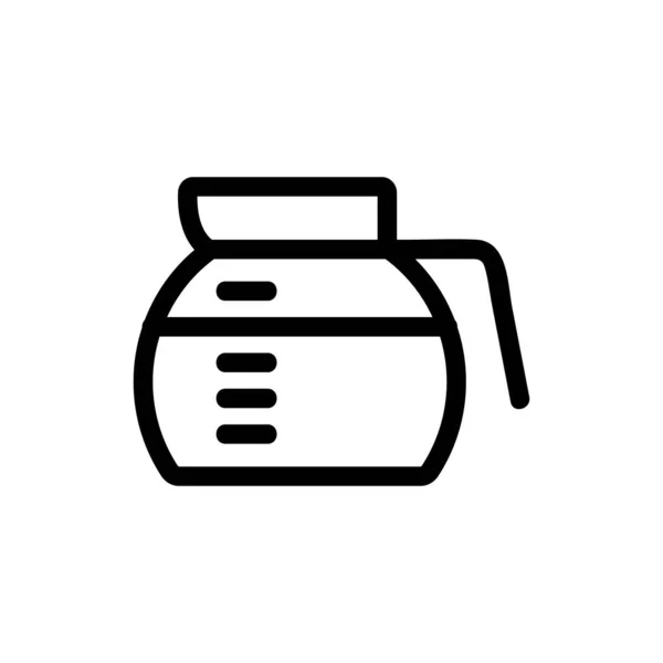 Il bollitore è un vettore icona. Illustrazione del simbolo del contorno isolato — Vettoriale Stock