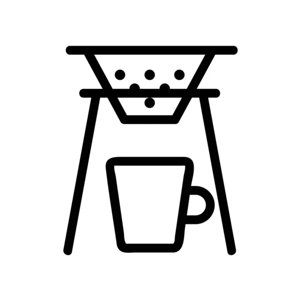 Kahve ikonu vektörü için filtre. İzole edilmiş kontür sembolü gösterimi — Stok Vektör