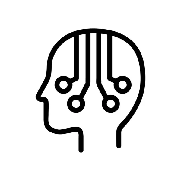 Ikonvektor för artificiell intelligens. Isolerad kontur symbol illustration — Stock vektor