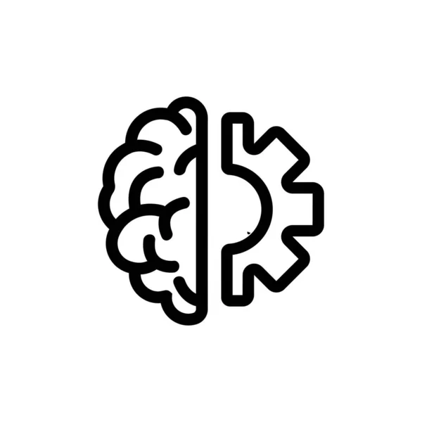 Vector icono de inteligencia artificial. Ilustración del símbolo de contorno aislado — Vector de stock
