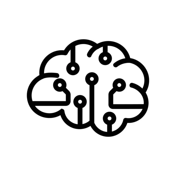 Vector icono de inteligencia artificial. Ilustración del símbolo de contorno aislado — Vector de stock