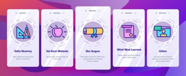 Akademi Çalışması Bindirme Simgeleri Vektörü Ayarladı