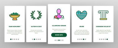 Yunan Ülke Halkı İkon Simgelerinde Vektör Belirledi