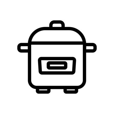 Yavaş pişirme ikonu vektörü. İzole edilmiş kontür sembolü gösterimi