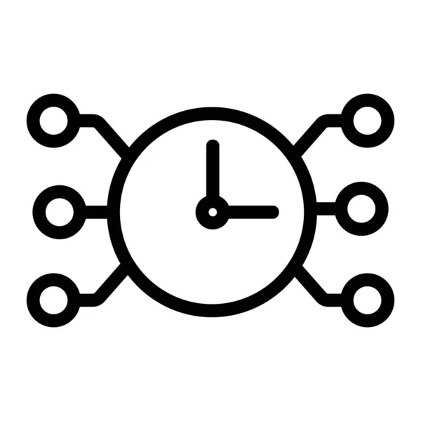 Функция вектора значков часов. Изолированная контурная иллюстрация — стоковый вектор