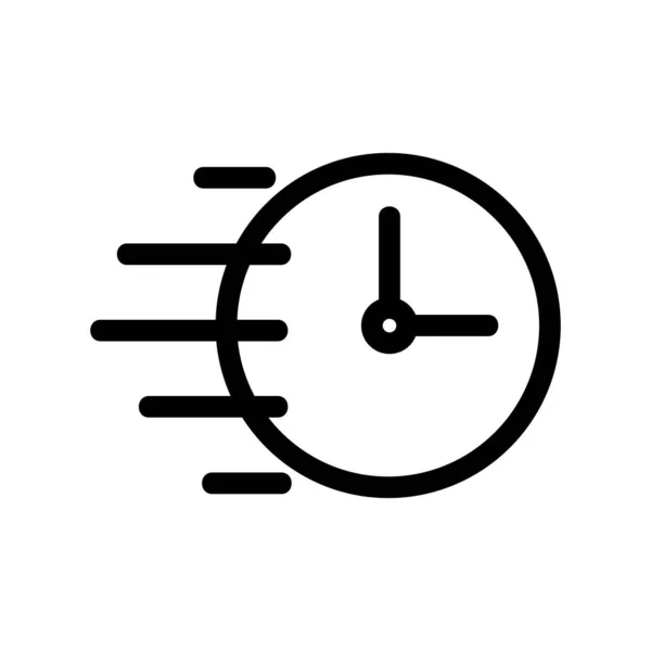 Ejecuta vector icono de tiempo. Ilustración del símbolo de contorno aislado — Vector de stock