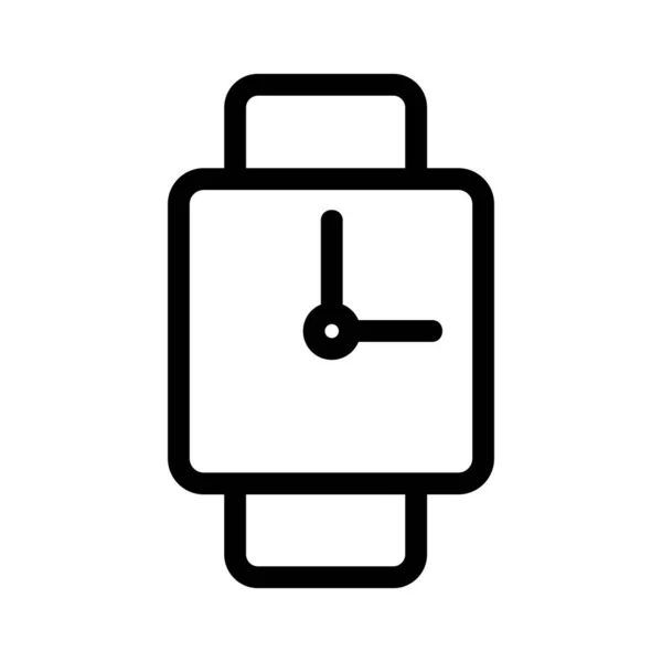 Reloj de mano vector icono. Ilustración del símbolo de contorno aislado — Vector de stock