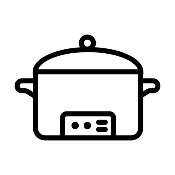 Icono de cocina lenta vector. Ilustración del símbolo de contorno aislado — Archivo Imágenes Vectoriales