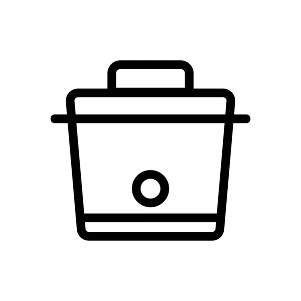 Vector ícone fogão lento. Isolado contorno símbolo ilustração —  Vetores de Stock