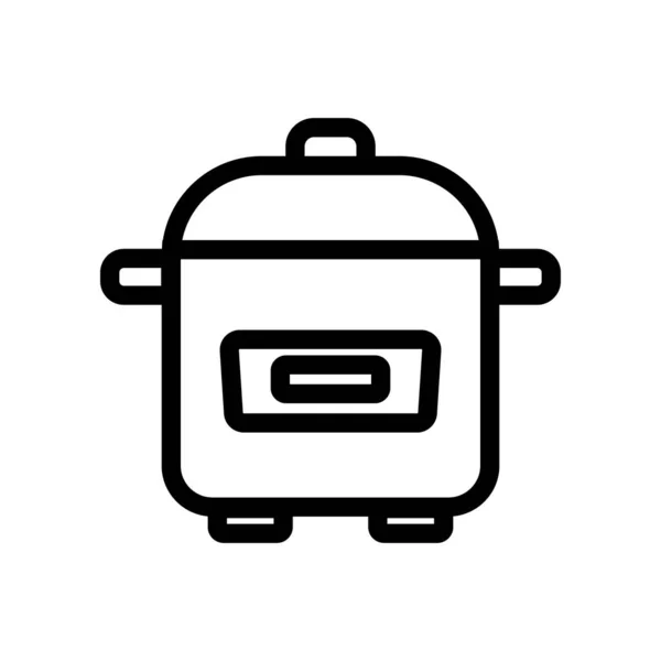 Icono de cocina lenta vector. Ilustración del símbolo de contorno aislado — Archivo Imágenes Vectoriales