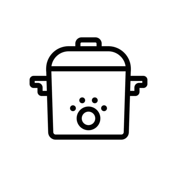 Slow-Cooker-Icon-Vektor. Isolierte Kontursymboldarstellung — Stockvektor