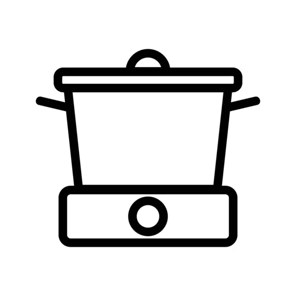 Slow cooker icon vector. Isolated contour symbol illustration — 스톡 벡터