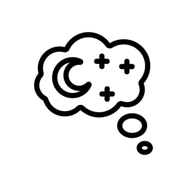 Uyku ikonu vektörüne bak. İzole edilmiş kontür sembolü gösterimi