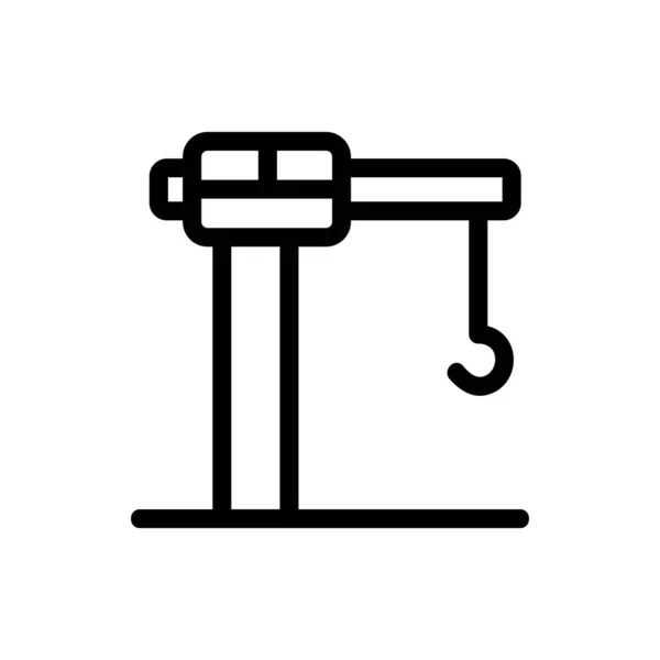 Construction crane icon vector. Isolated contour symbol illustration — Stock Vector