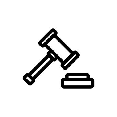 Müzayede ikonu vektörüne satıyorum. İzole edilmiş kontür sembolü gösterimi