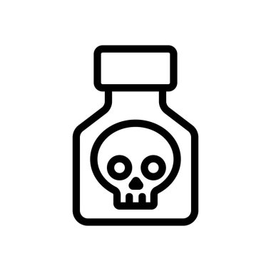 Zehirli ikon vektörlü bir yığın. İzole edilmiş kontür sembolü gösterimi