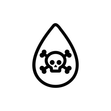 Zehirli su ikonu vektörü. İzole edilmiş kontür sembolü gösterimi