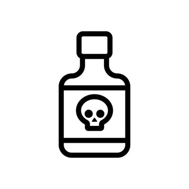 Zehirli madde ikon vektörü. İzole edilmiş kontür sembolü gösterimi