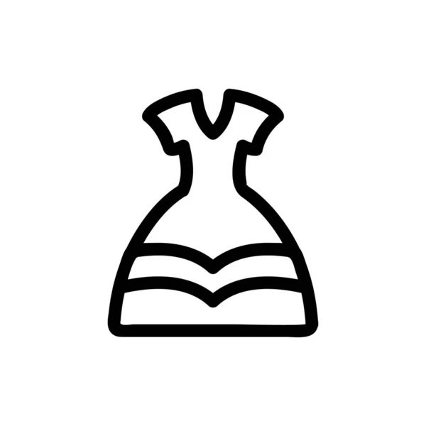 Dress princess icon vector. Isolated contour symbol illustration — 스톡 벡터