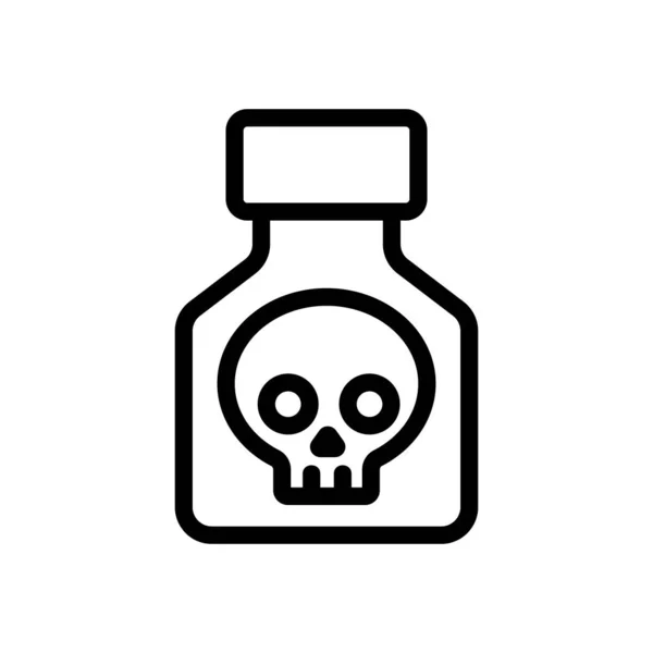 Flocon con vettore icona veleno. Illustrazione del simbolo del contorno isolato — Vettoriale Stock