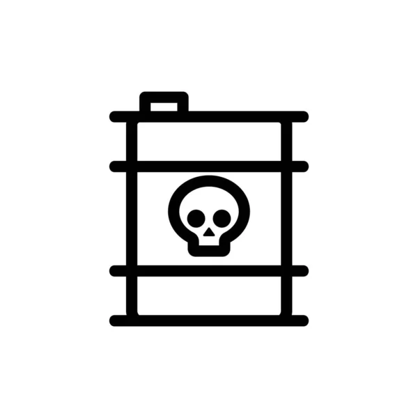 Tanque con vector icono de veneno. Ilustración del símbolo de contorno aislado — Vector de stock