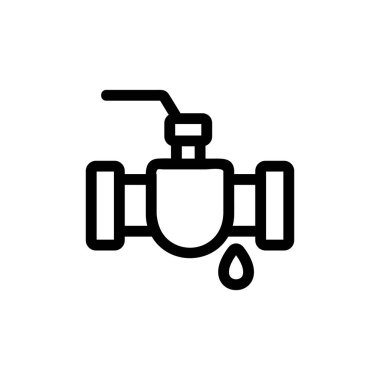 Boru ikon vektörünü akıtıyor. İzole edilmiş kontür sembolü gösterimi