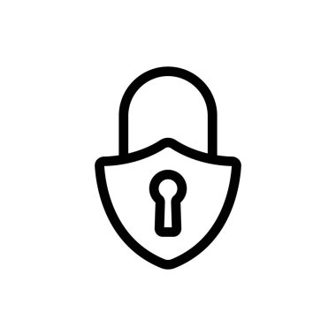 Simge vektörünü kilitle. İzole edilmiş kontür sembolü gösterimi