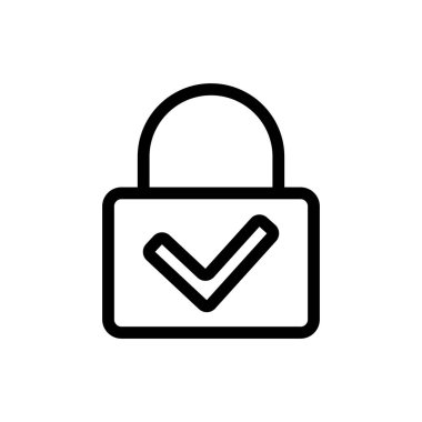 Kilit kapalı vektör simgesi. İzole edilmiş kontür sembolü gösterimi