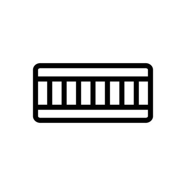 Döşek ikonu vektörü. İzole edilmiş kontür sembolü gösterimi