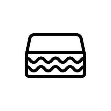 Döşek ikonu vektörü. İzole edilmiş kontür sembolü gösterimi