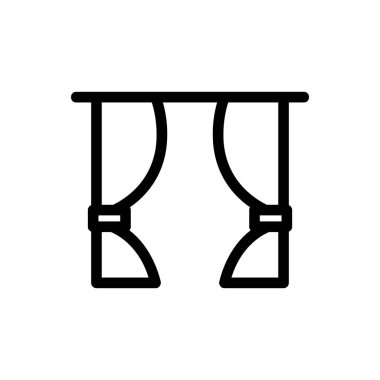 Pencere simgesi vektörü. İzole edilmiş kontür sembolü gösterimi