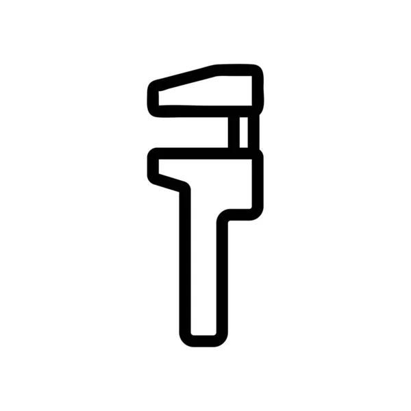 Werkzeug Sanitär Symbol Vektor. Isolierte Kontursymboldarstellung — Stockvektor