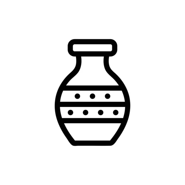 Decorative vase vector icon. Isolated contour symbol illustration — 스톡 벡터