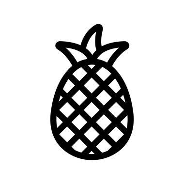 Ananas ikonu vektörü. İzole edilmiş kontür sembolü gösterimi